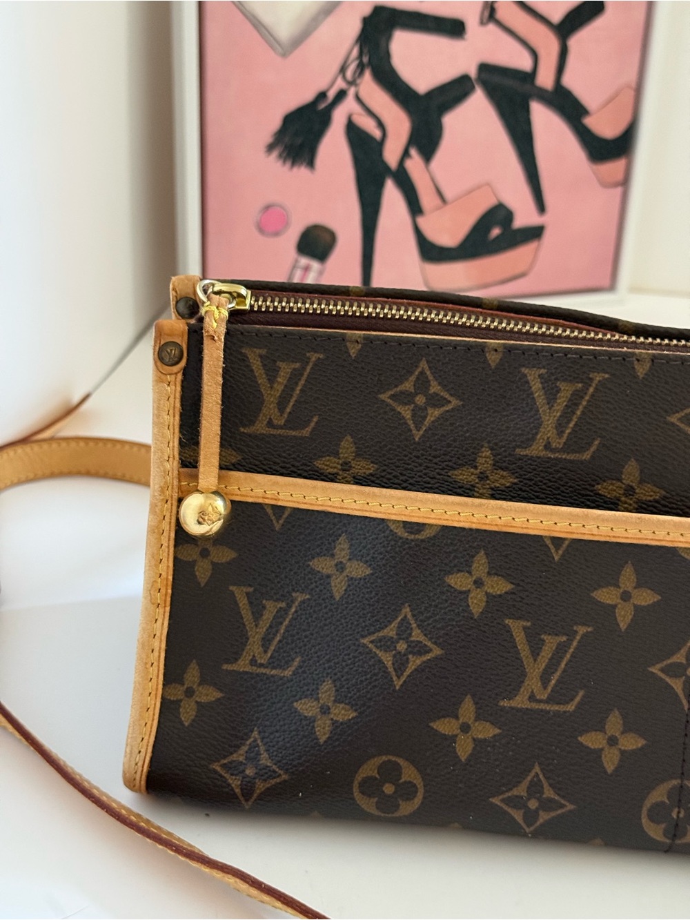 Louis Vuitton Brown & Tan Monogram Crossbody Bag with COA - Picture 14 of 17